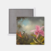 二羽のハミングバードのヒードを持つラン マグネット (正面/裏面)