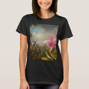 二羽のハミングバードのヒードを持つラン Tシャツ