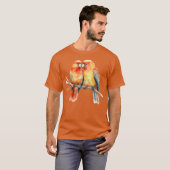 二羽の恋する鳥のギフト Tシャツ (正面フル)