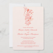 二羽の愛鳥が鳥籠の結婚珊瑚を開く 招待状 (裏面)