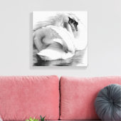 二羽の白鳥 キャンバスプリント (インサイチュ (リビング))
