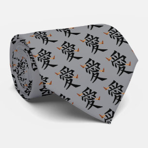 二羽の蝶に恋する漢字 ネクタイ