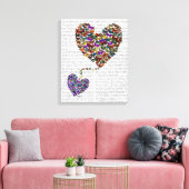 二羽の蝶ハート キャンバスプリント (インサイチュ (リビング))