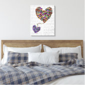二羽の蝶ハート キャンバスプリント (インサイチュ (寝室))