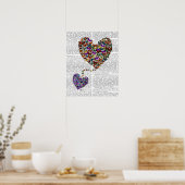 二羽の蝶ハート ポスター (キッチン)