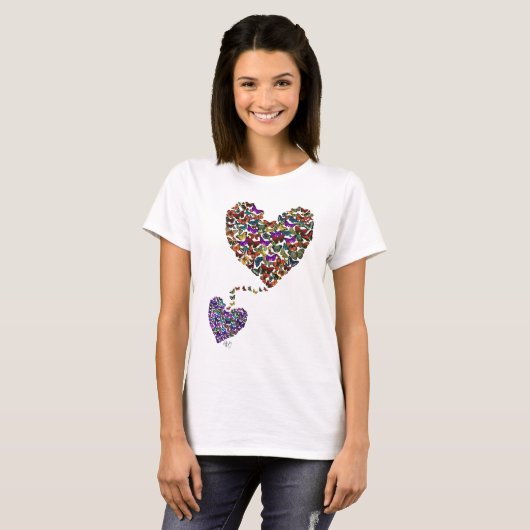 二羽の蝶ハート Tシャツ (正面フル)