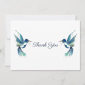 二羽の青いハチドリ サンキューカード (正面)