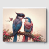 二羽の鳥のフラット サンクス カード ゲストブック (裏面)