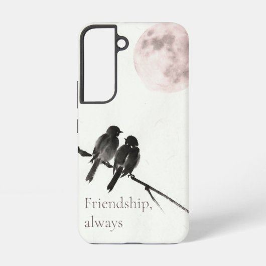 二羽の鳥の水墨画 | 友情、永遠に | SAMSUNG GALAXYケース (裏面)