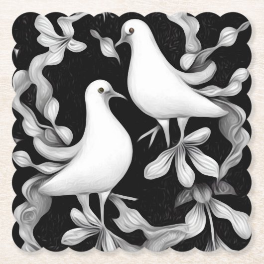 二羽の鳩 ペーパーコースター (正面)