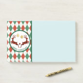 二羽の鹿が型に飛びアーガイル込む素朴 ポストイット (デスク)