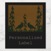 二羽の黒いカラス ワインラベル (シングルラベル)