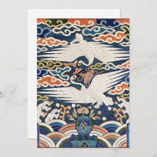 二羽鶴の上級の身分のバッジヒョンバエ 招待状 (正面/裏面)