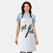 二股になる エプロン (着用した状態)