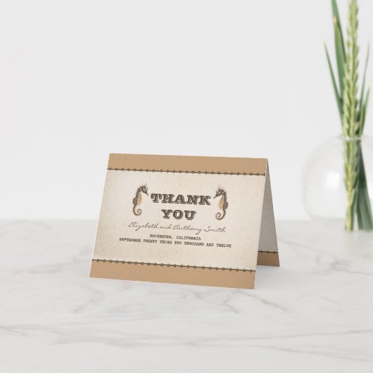 二航海の結婚感謝していの サンキューカード (正面)