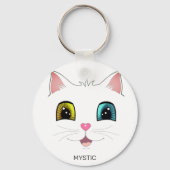 二色の目を違う持つ白猫 キーホルダー (裏面)