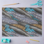 二色の青、黒と黄色の茶色の爬虫類 薄葉紙 (クラフト)