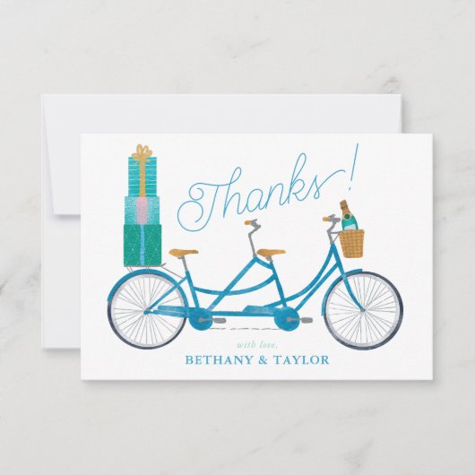 二色タンデムバイク用自転車 サンキューカード (正面)
