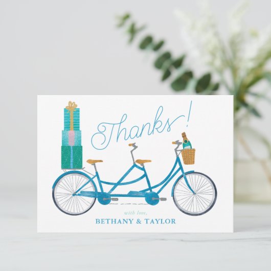 二色タンデムバイク用自転車 サンキューカード (スタンド正面)