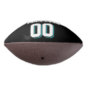 二色ターコイズ及びブラックカスタムサッカー アメリカンフットボール (回転270)