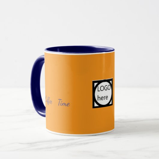二色デザインのコーヒーマグ（ブラウン） マグカップ (正面左)
