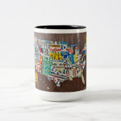 二色ナンバープレート・マップ 15oz マグカップ (中央)