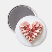 二色ピンク折り紙ハート マグネット (正面/裏面)