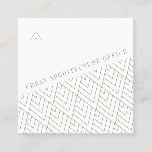 二色幾何学ミニマリスト建築事務所 スクエア名刺 (正面)