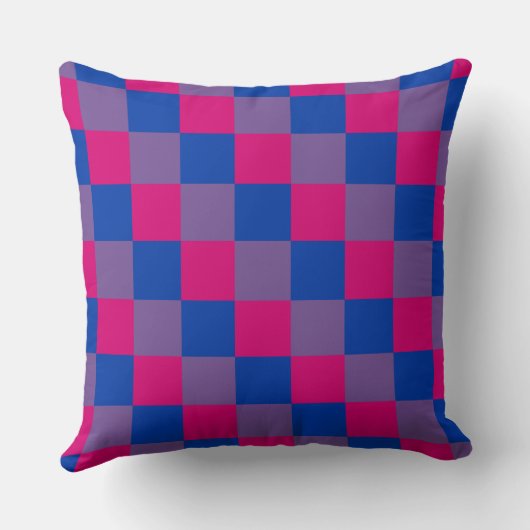 二色性パタ市松模様にーン装飾用クッション クッション (裏面)
