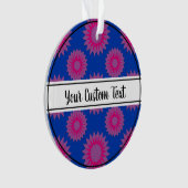 二色性プライド青色花柄オーナメント オーナメント (正面)