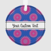 二色性プライド青色花柄オーナメント オーナメント (裏面)