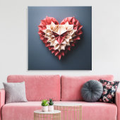 二色折り紙ハート キャンバスプリント (インサイチュ (リビング))