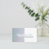 二色白色ライトブルーパールグリッターモノグラム 名刺 (スタンド正面)