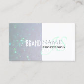 二色白色ライトブルーパールグリッターモノグラム 名刺 (正面)