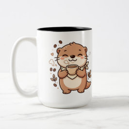 二色陶磁器 カワウソ コーヒーマグ ツートーンマグカップ