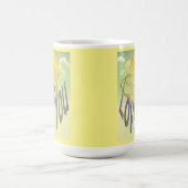 二言愛せよ。燃える黄色いフェニックスの鳥 コーヒーマグカップ (中央)