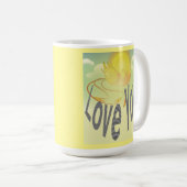二言愛せよ。燃える黄色いフェニックスの鳥 コーヒーマグカップ (正面右)