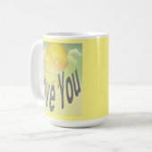 二言愛せよ。燃える黄色いフェニックスの鳥 コーヒーマグカップ (正面左)