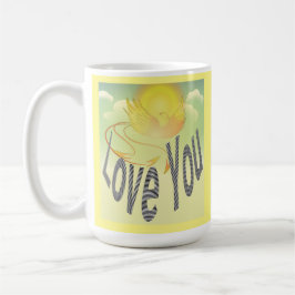 二言愛せよ。燃える黄色いフェニックスの鳥 コーヒーマグカップ