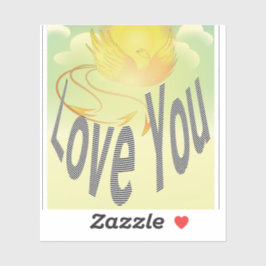 二言愛せよ。燃える黄色いフェニックスの鳥 シール