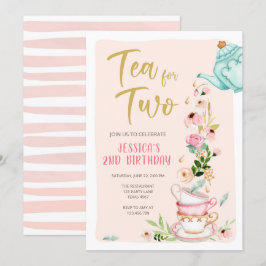 二誕生日招待状フローラ茶パーティー 招待状