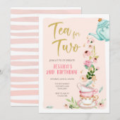 二誕生日招待状フローラ茶パーティー 招待状 (正面/裏面)