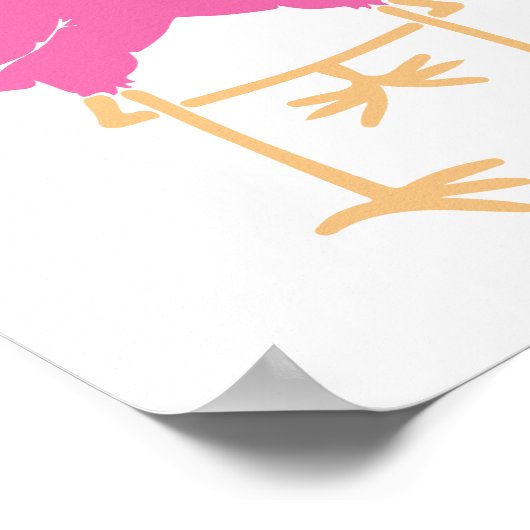 二踊りフラミンゴ ポスター (角)