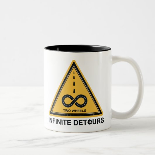 二輪の無限の回り道 サイクリング ツートーンマグカップ (右)