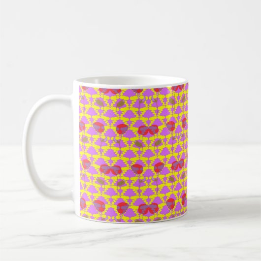 二輪の花のバラ コーヒーマグカップ (左)