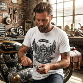 二輪の鼓動バイカーのドクロ Tシャツ