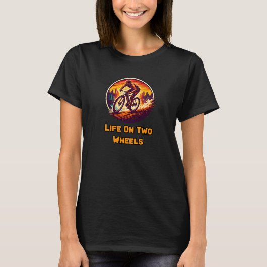 二輪ライフスタイル 自転車ライダーの情熱 Tシャツ (正面)