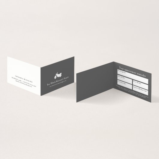 二輪車ホワイトモータリングサービスアポイントメント 名刺 (内部&外部)