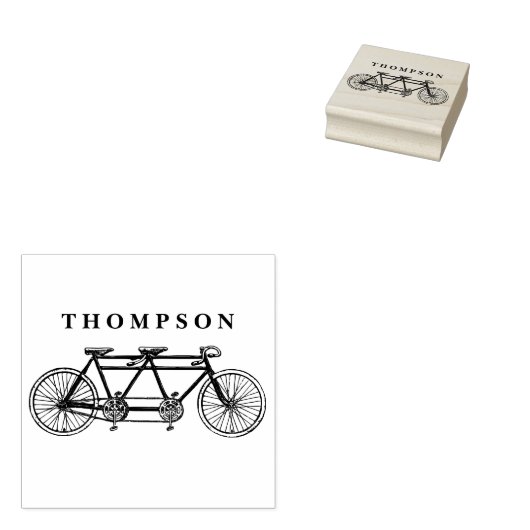 二連車用ヴィンテージ自転車 ラバースタンプ (押印)