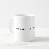 二進- 2 + 2 = 4 コーヒーマグカップ (正面左)